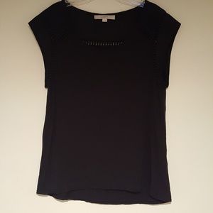 Loft Black Tee with Detailing